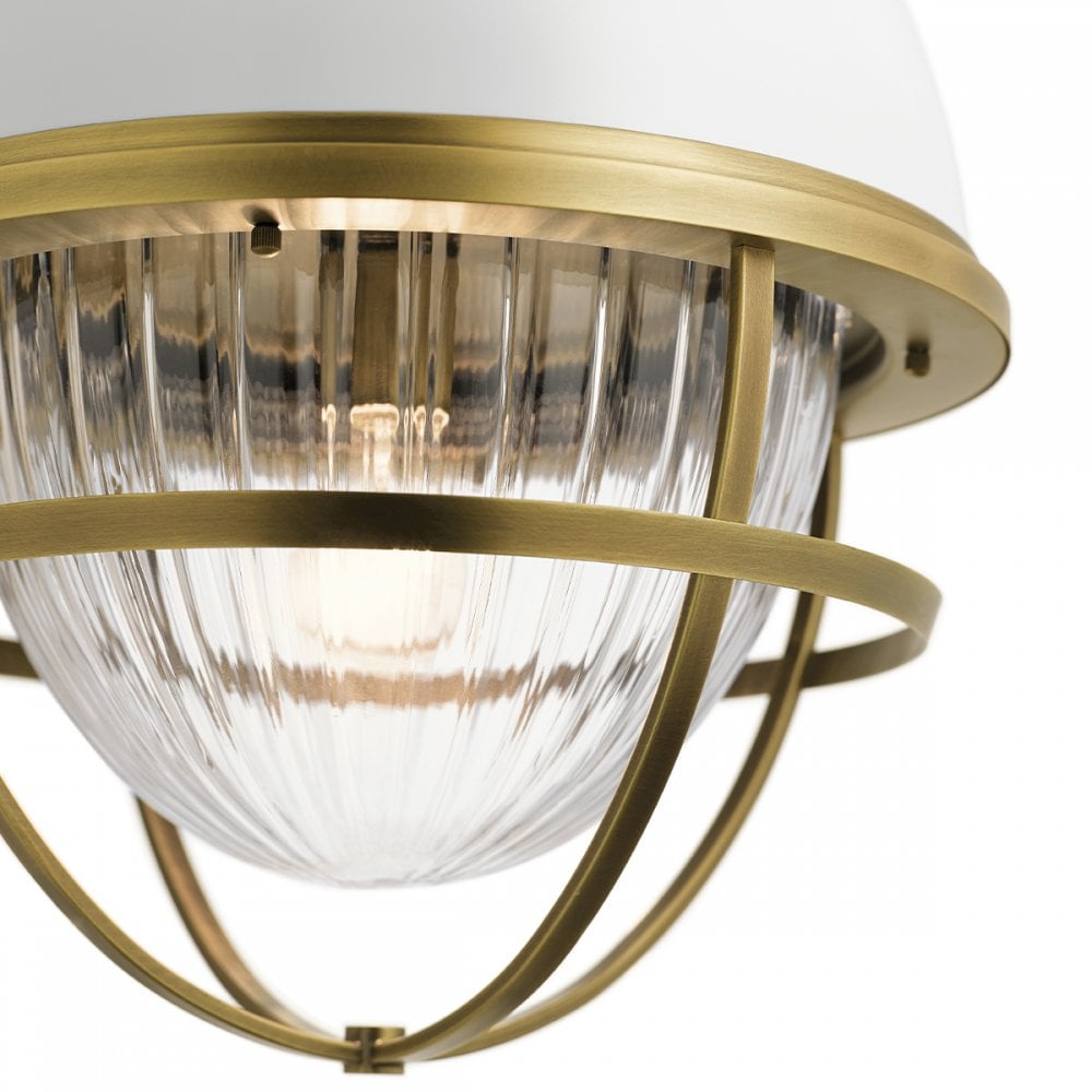 Quintiesse Tollis Single Pendant - Natural Brass & White