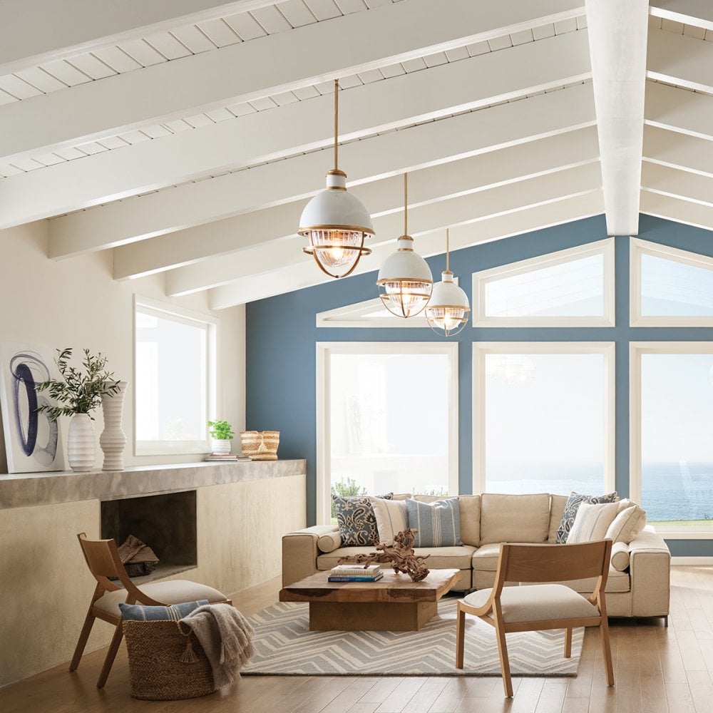 Quintiesse Tollis Single Pendant - Natural Brass & White