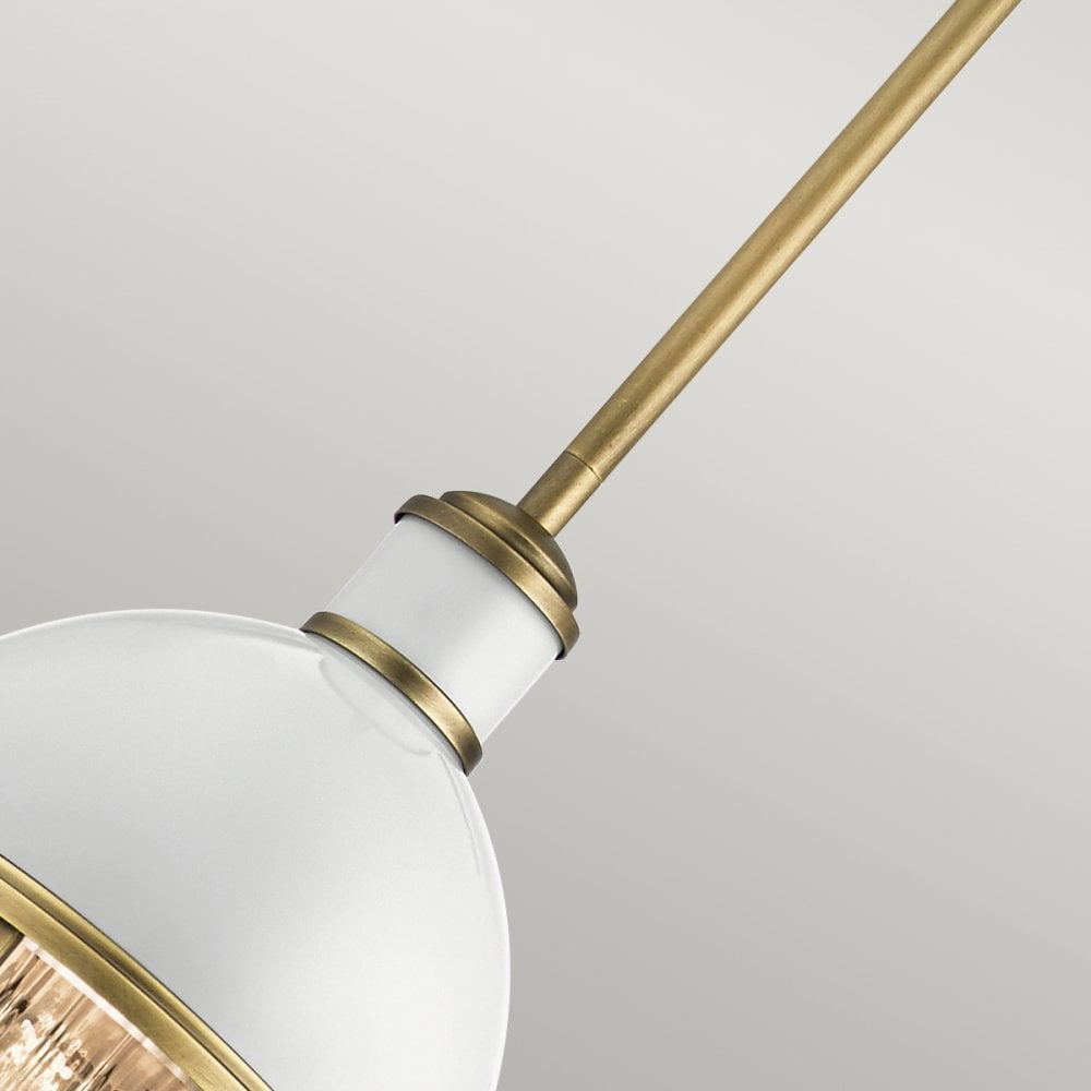Quintiesse Tollis Single Mini Pendant - Natural Brass & White
