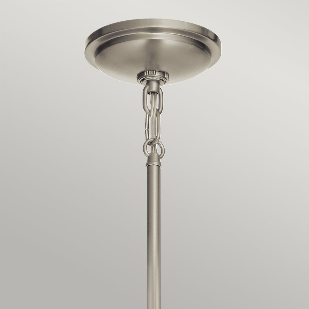 Quintiesse Tollis Single Mini Pendant - Brushed Nickel & White
