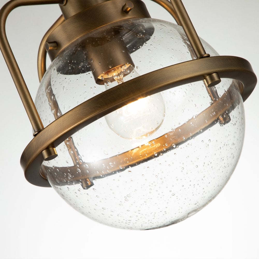 Quintiesse Triocent Single Bathroom Pendant / Semi-Flush - Natural Brass