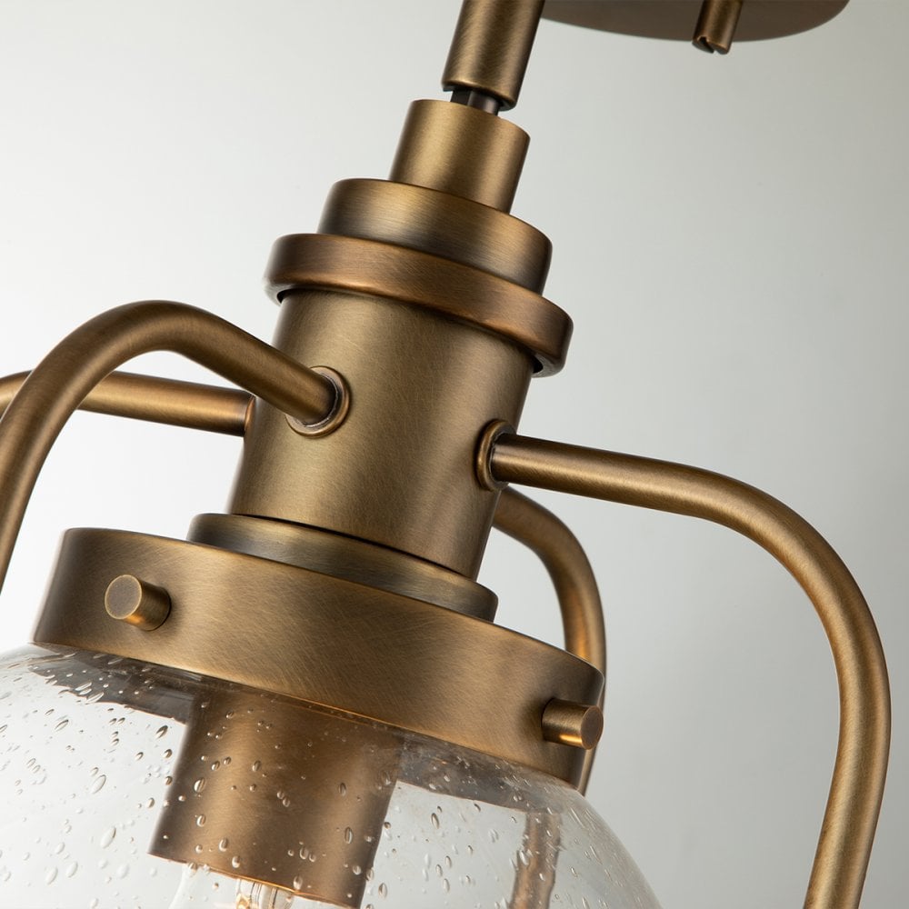 Quintiesse Triocent Single Bathroom Pendant / Semi-Flush - Natural Brass