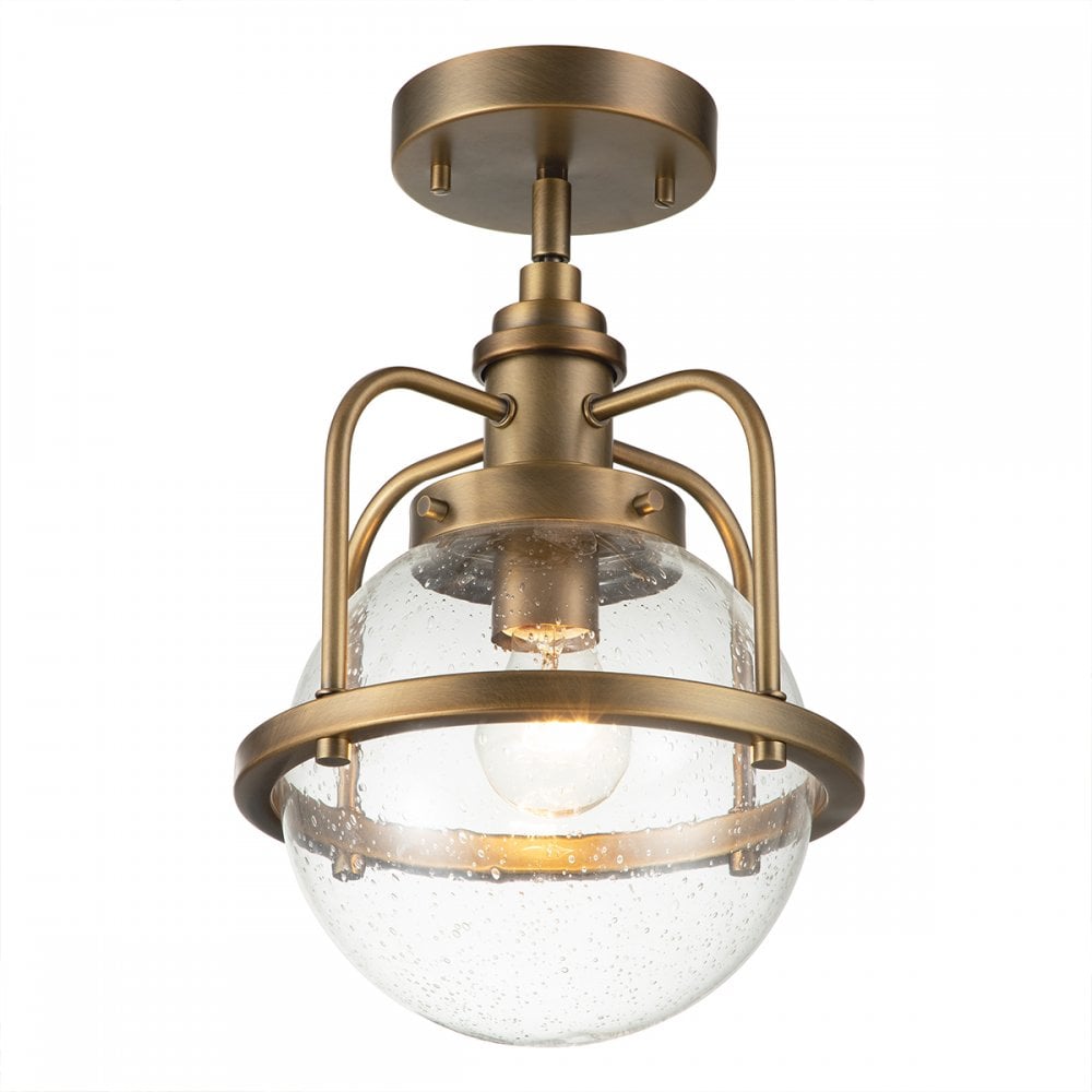 Quintiesse Triocent Single Bathroom Pendant / Semi-Flush - Natural Brass