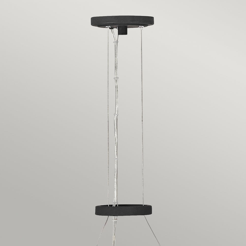 Quintiesse Willow 6 Light Chandelier - Carbon Black with Deluxe Gold