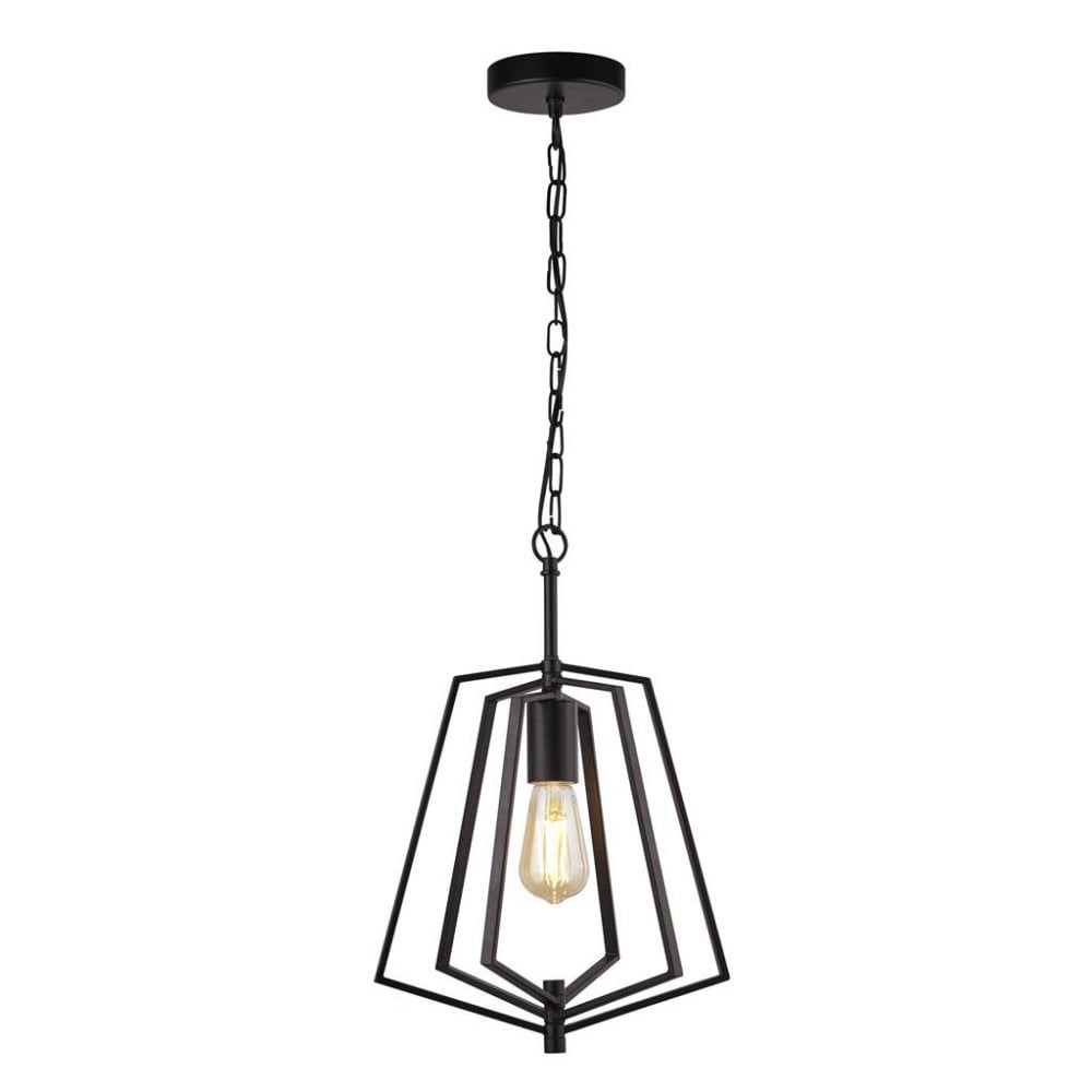Searchlight Simpson Ceiling Pendant - Matt Black
