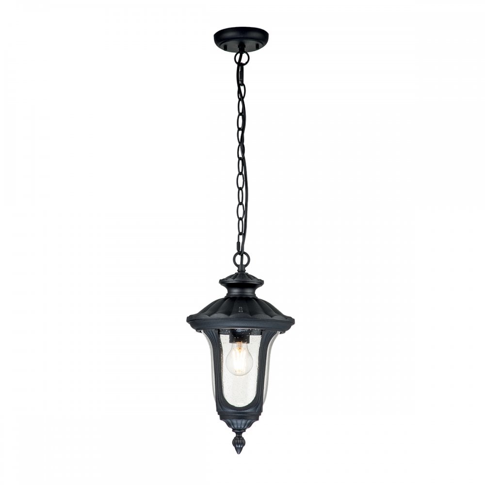 Elstead Chicago Single Small Chain Lantern - Textured Black