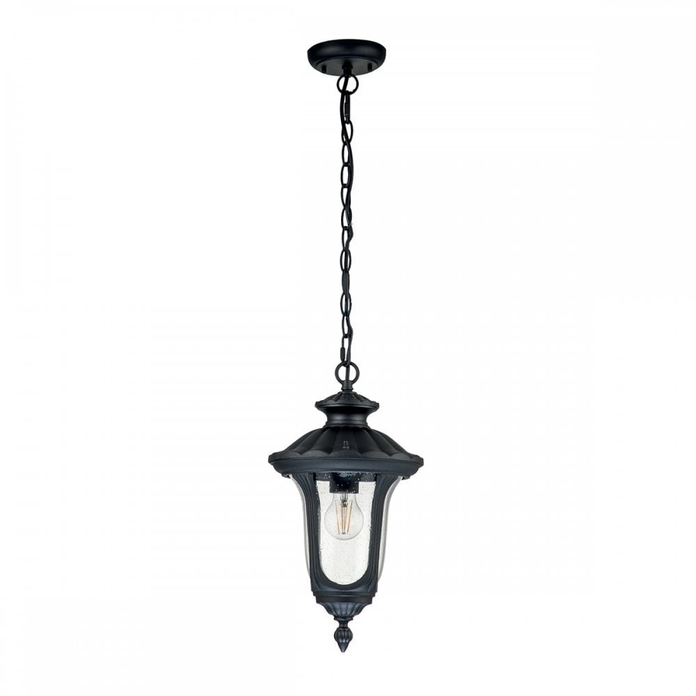 Elstead Chicago Single Small Chain Lantern - Textured Black