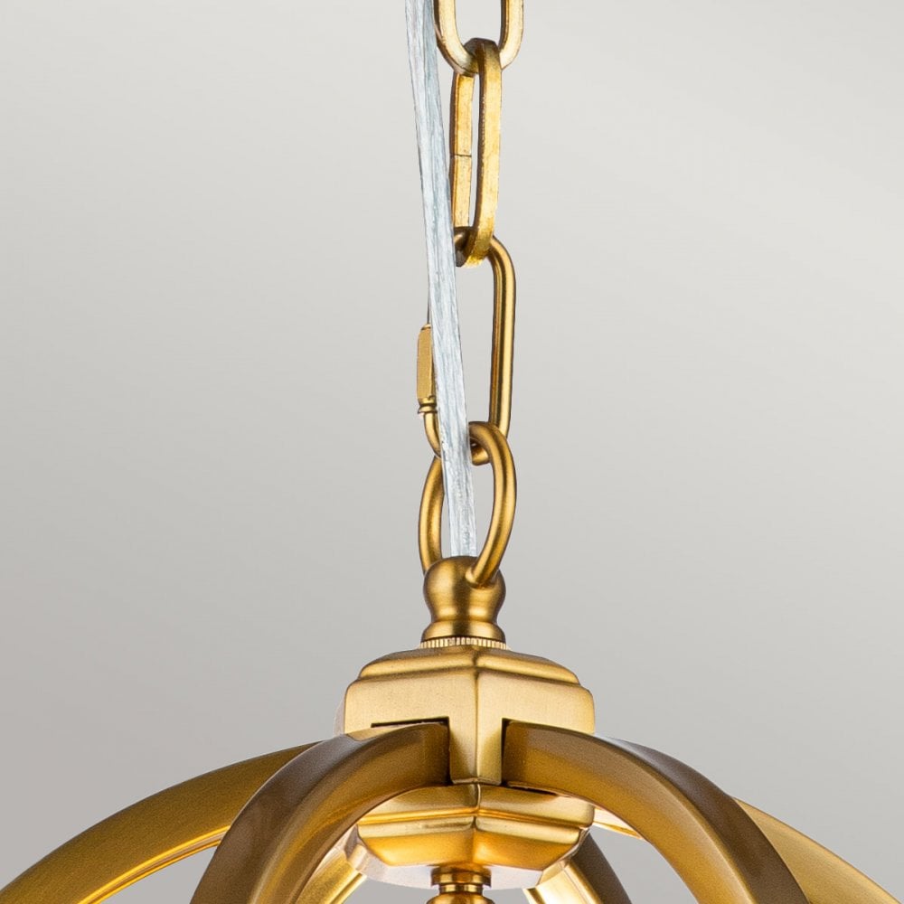 Feiss Corinne 3 Light Small Pendant - Burnished Brass