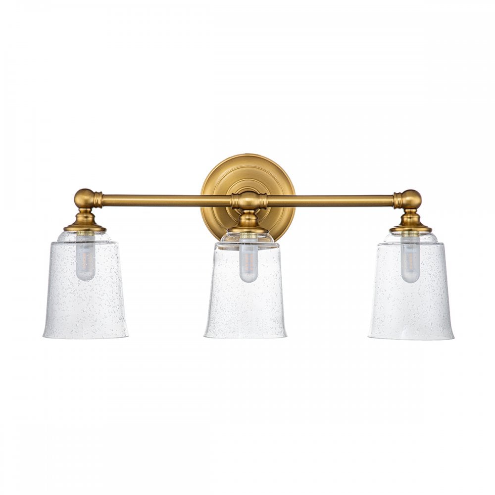 Feiss Huguenot Lake 3 Light Above Mirror Light - Burnished Brass