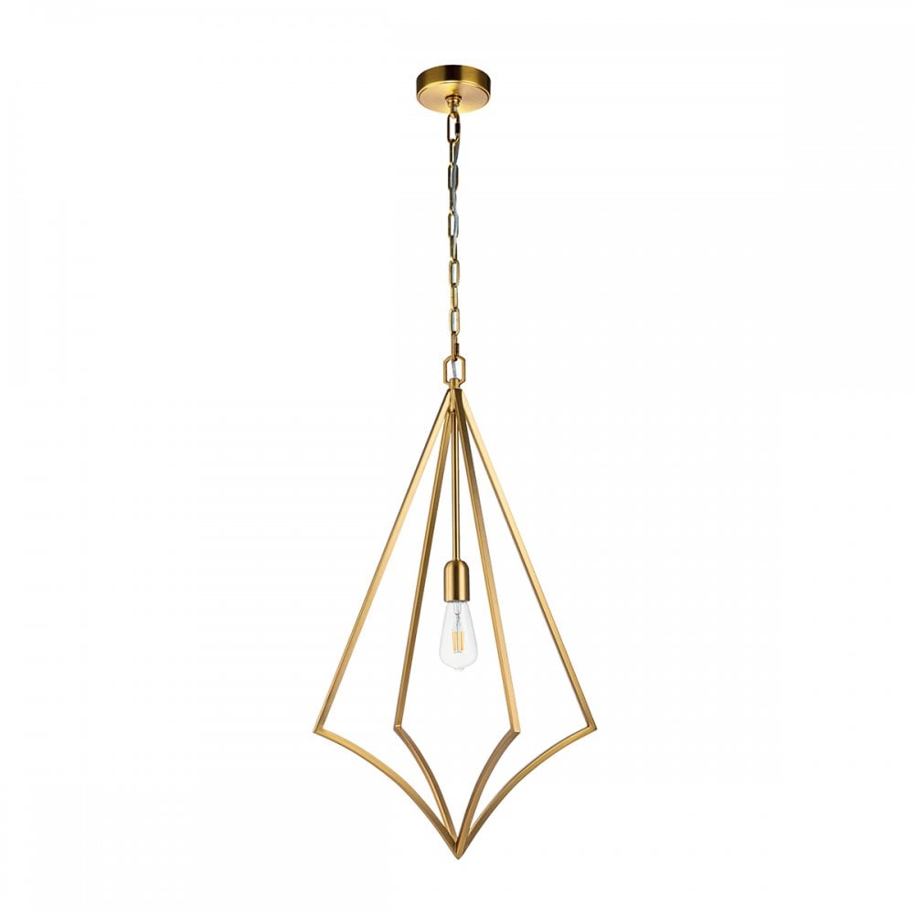 Feiss Nico Single Large Pendant - Burnished Brass