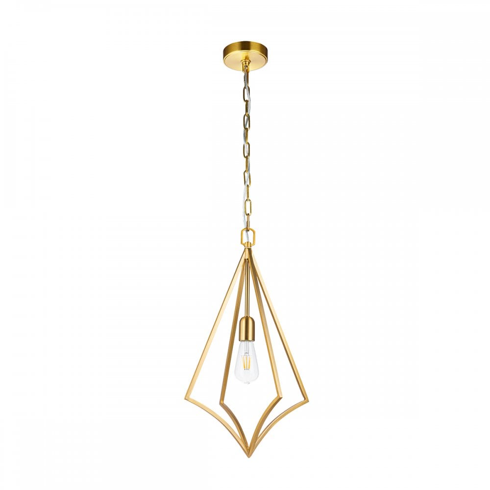 Feiss Nico Single Medium Pendant - Burnished Brass