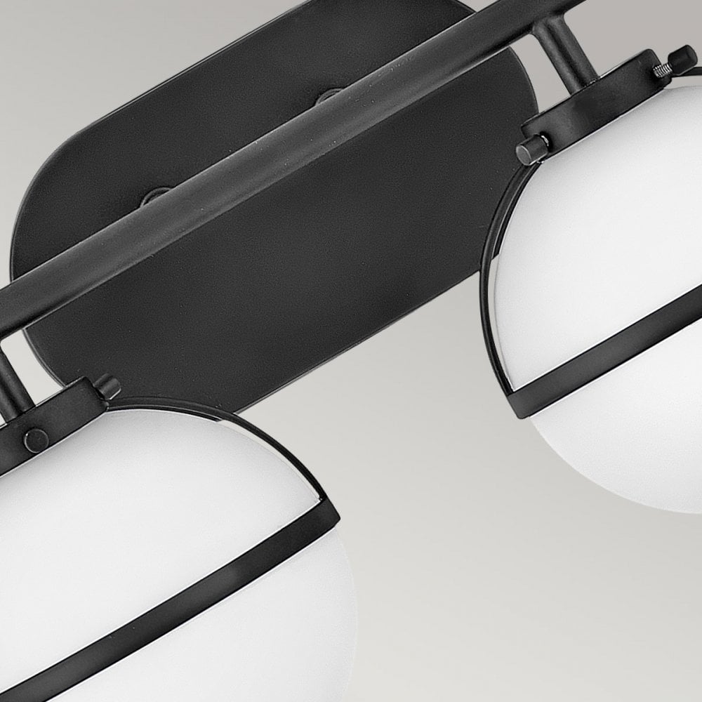 Hinkley Hollis 2 Light Wall Light - Opal - Black