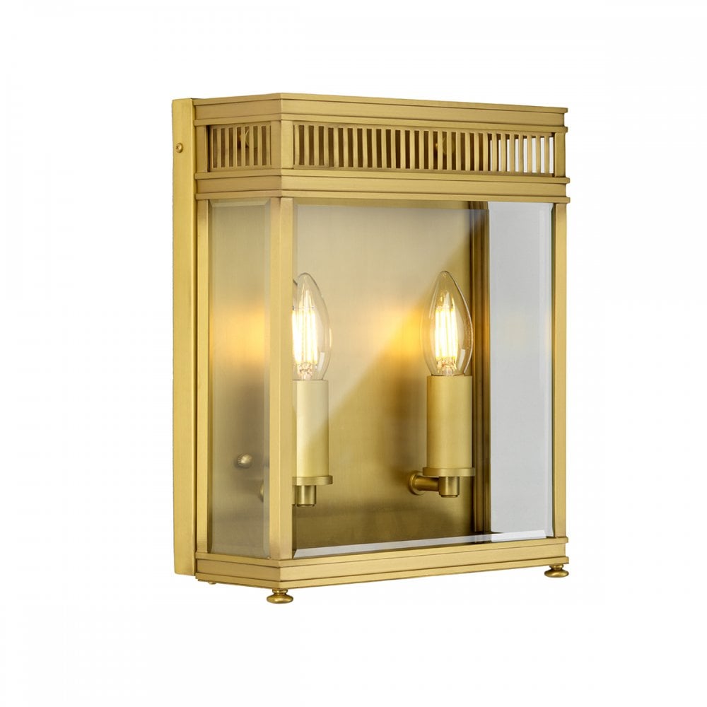Elstead Holborn 2 Light Medium Half Lantern - Brushed Brass