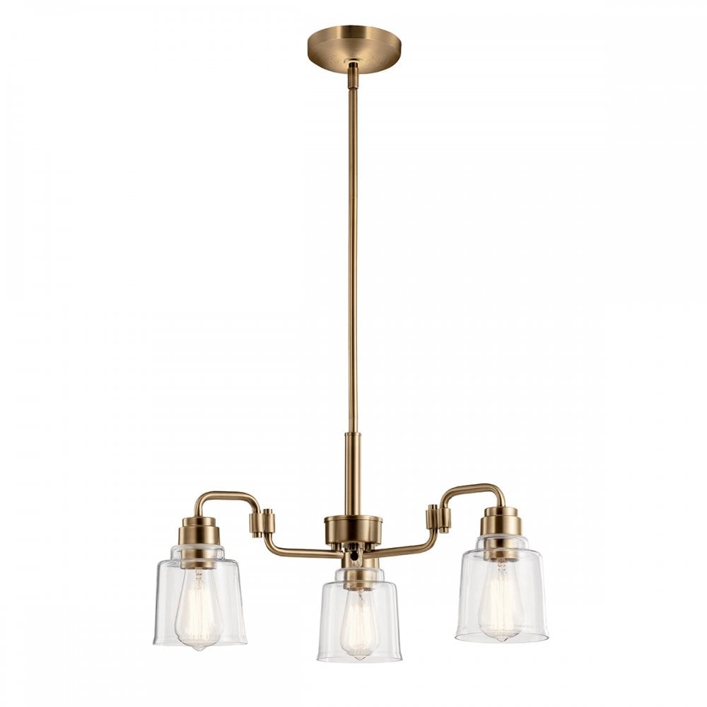 Kichler Aivian 3 Light Chandelier - Weathered Brass