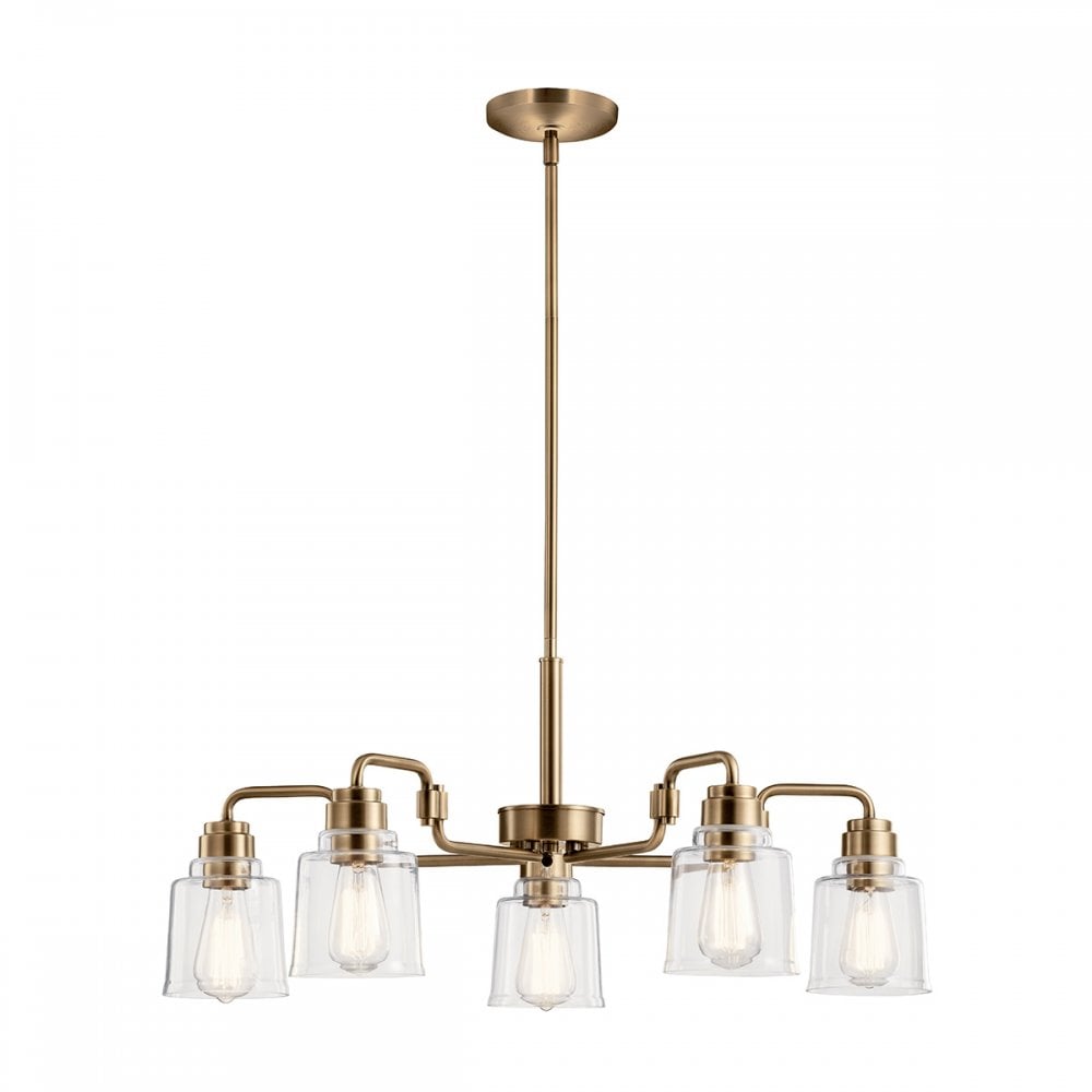 Kichler Aivian 5 Light Chandelier - Weathered Brass