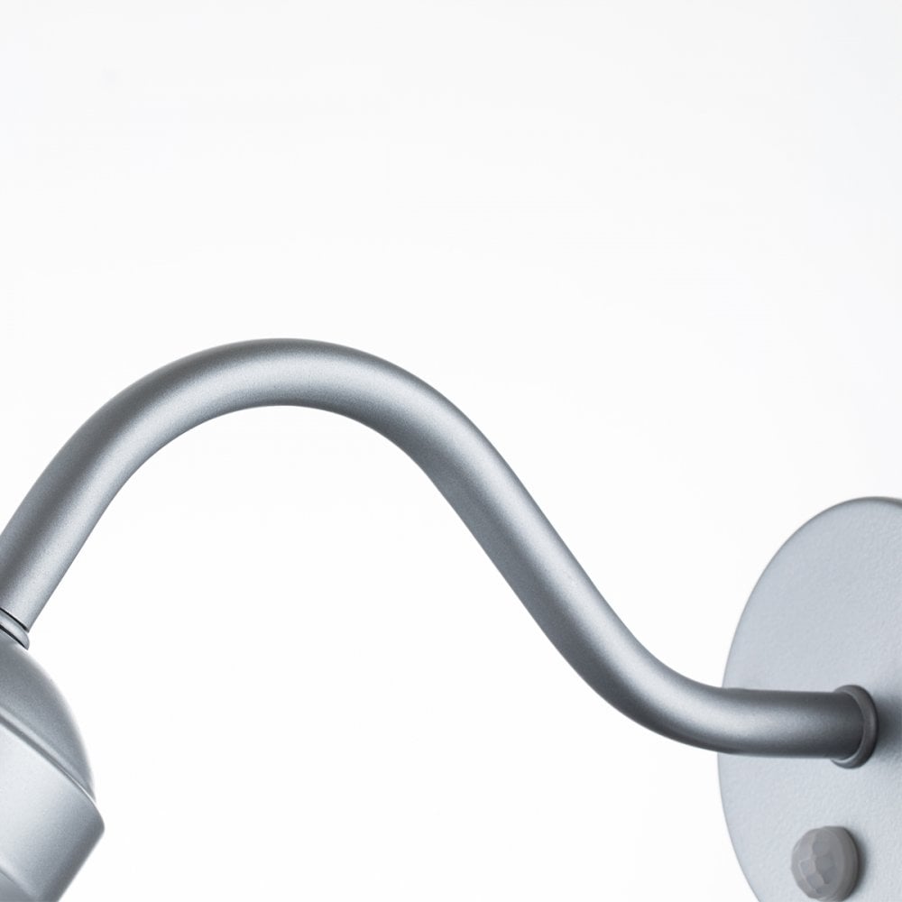 Elstead Klampenborg Single Wall Lantern with PIR - Silver