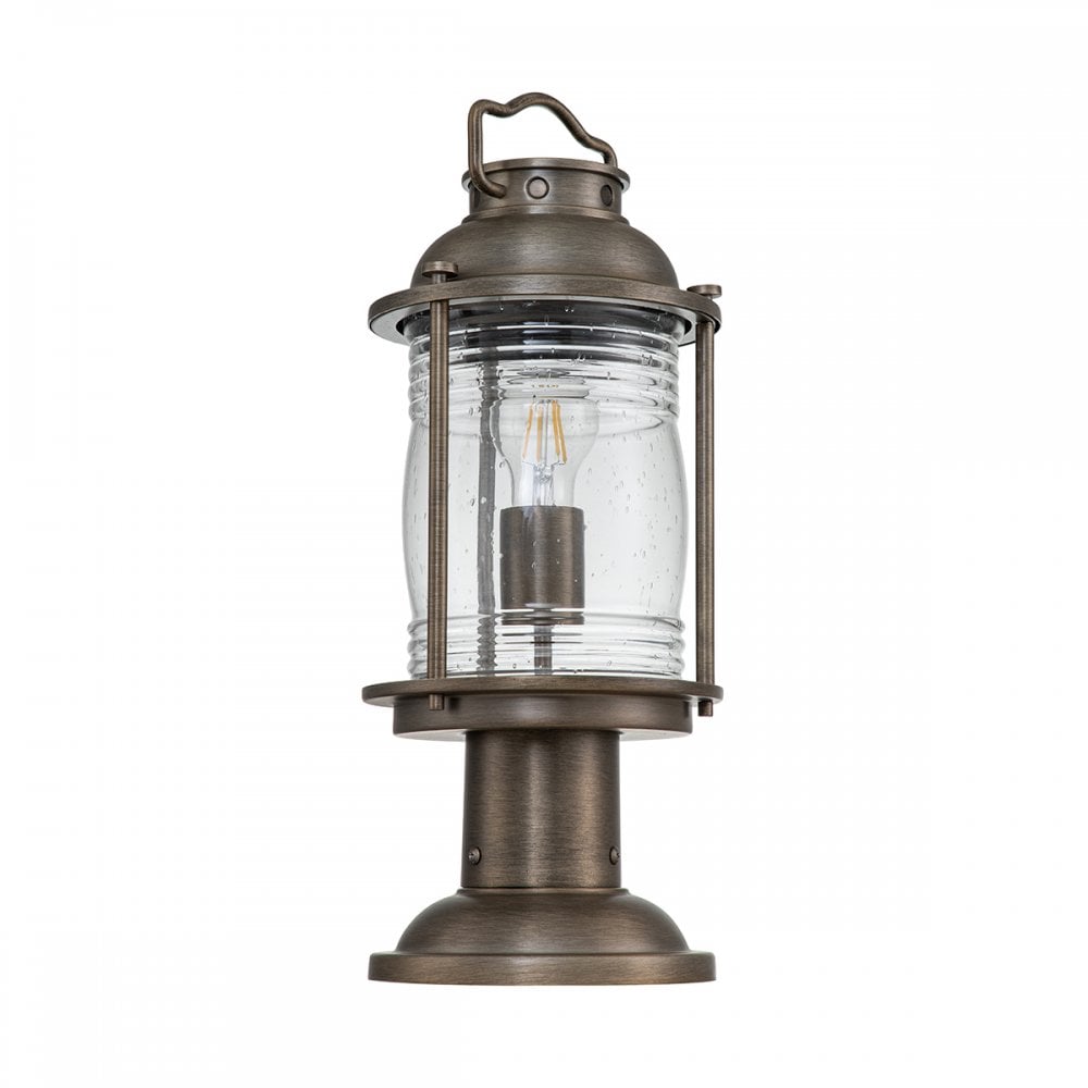 Kichler Ashland Bay Single Medium Pedestal Lantern - Burnished Bronze