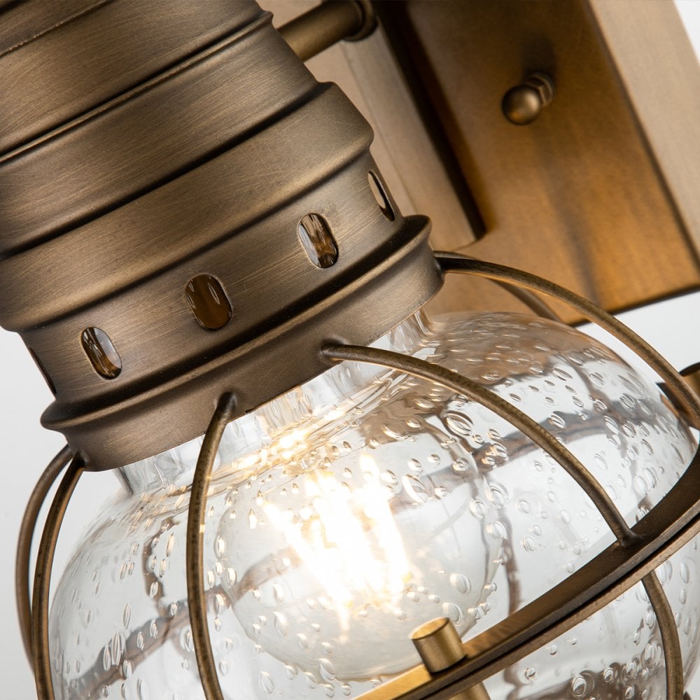 Kichler Bridgepoint Single Small Wall Lantern - Natural Brass