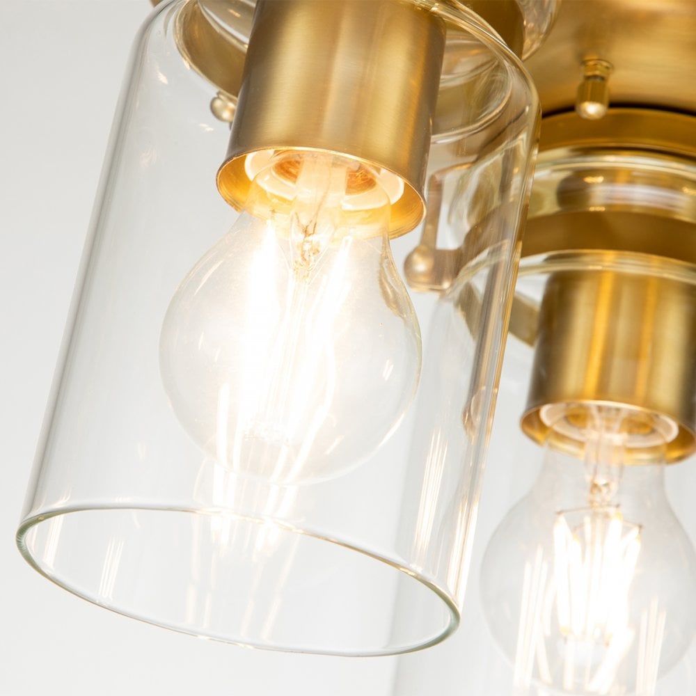 Kichler Brinley 3 Light Flush Fitting - Brushed Brass