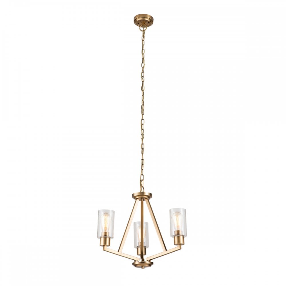 Kichler Deryn 3 Light Chandelier - Natural Brass