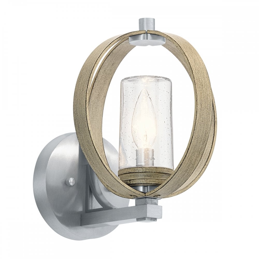 Kichler Grand Bank Single Outdoor Wall Light - Distressed Antique Grey