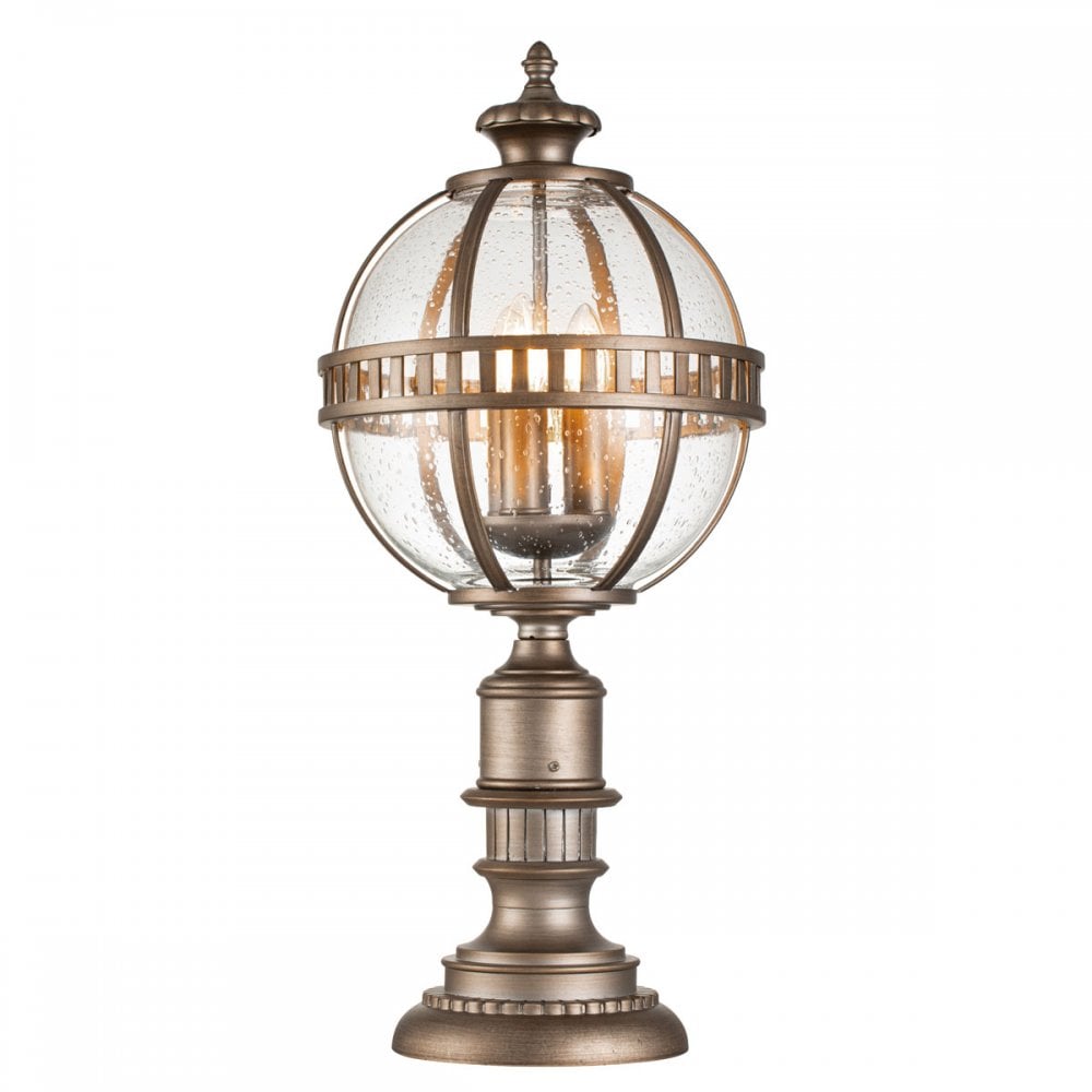 Kichler Halleron 3 Light Pedestal Lantern - Burnished Bronze