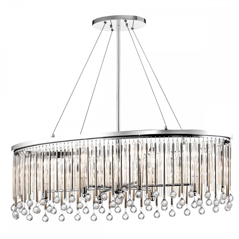 Kichler Piper 6 Light Oval Chandelier / Pendant - Polished Chrome
