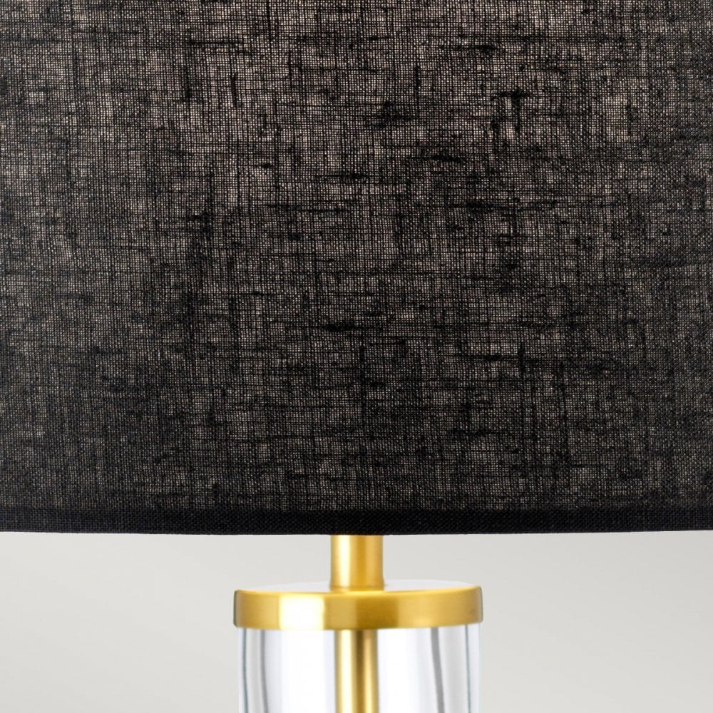 Elstead Orb Single Table Lamp - Aged Brass & Black Shade