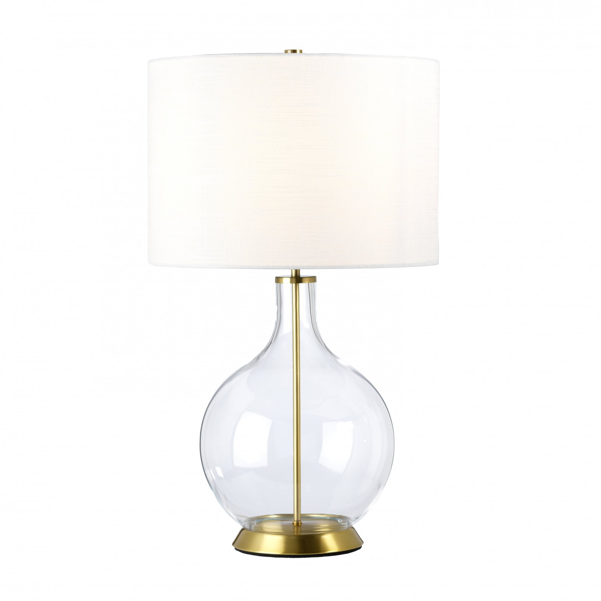 Elstead Orb Single Table Lamp - Aged Brass & White Shade