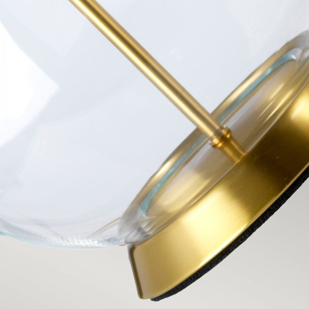 Elstead Orb Single Table Lamp - Aged Brass & White Shade