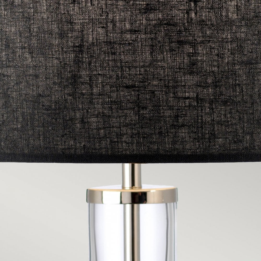 Elstead Orb Single Table Lamp - Polished Nickel & Black Shade