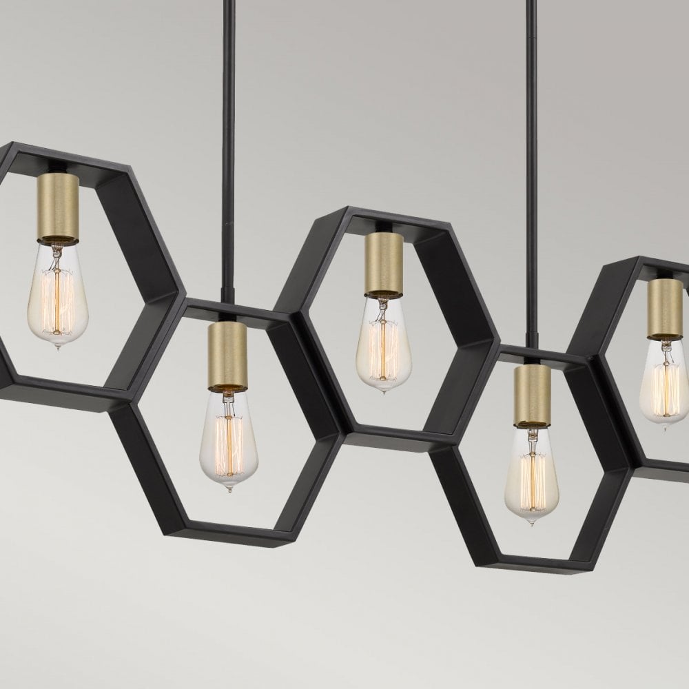 Quoizel Bismarck 5 Light Linear Pendant - Earth Black