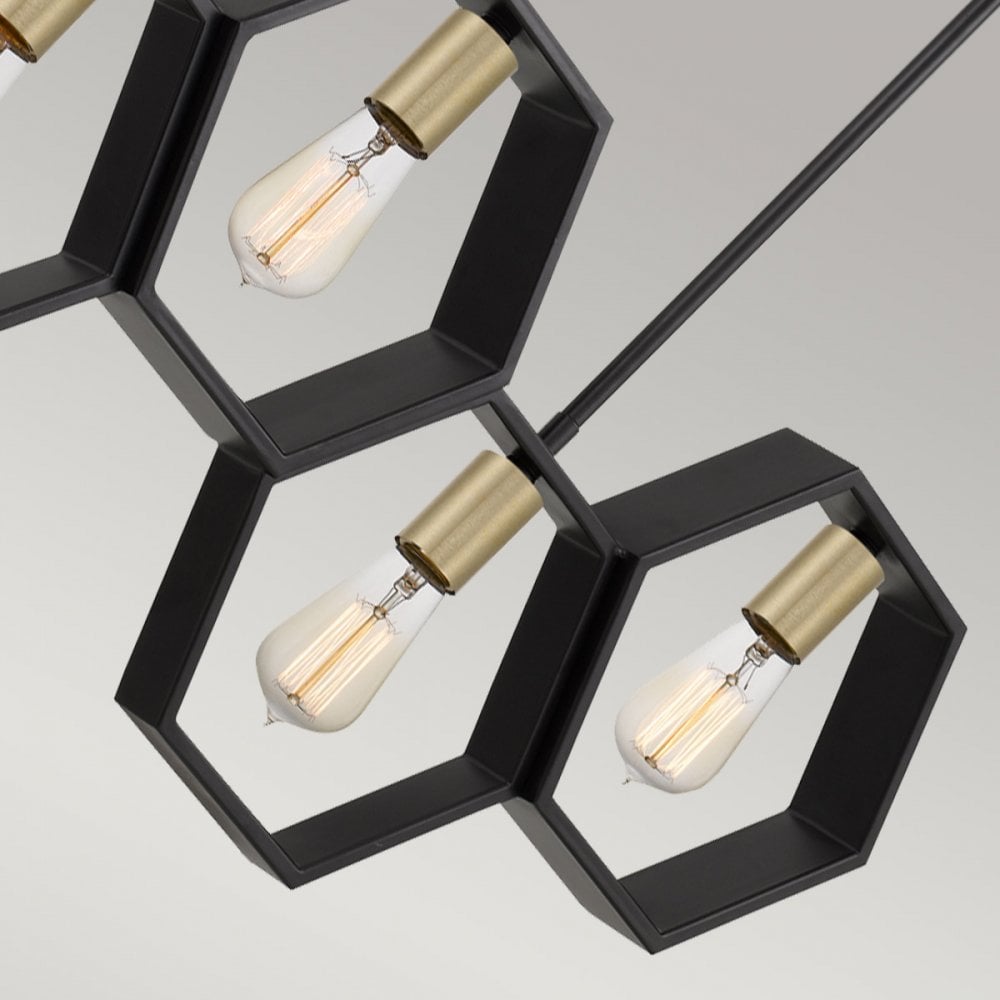 Quoizel Bismarck 5 Light Linear Pendant - Earth Black