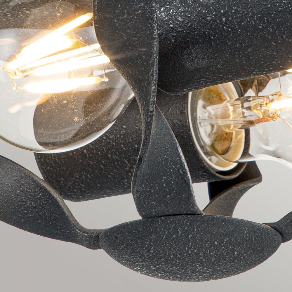 Quoizel Bradbury 2 Light Flush Fitting - Grey Ash