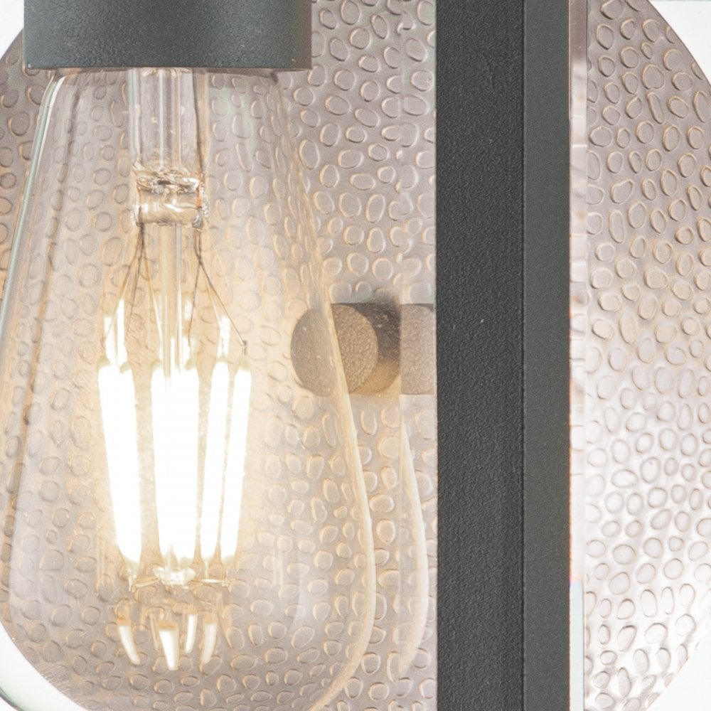 Quoizel Byron Single Medium Wall Lantern - Graphite with Pewter Reflector