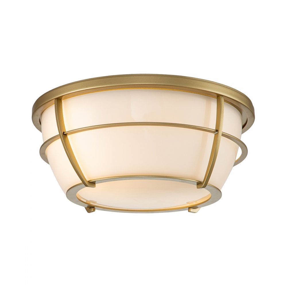 Quoizel Chance 2 Light Bathroom Flush Fitting - Painted Natural Brass