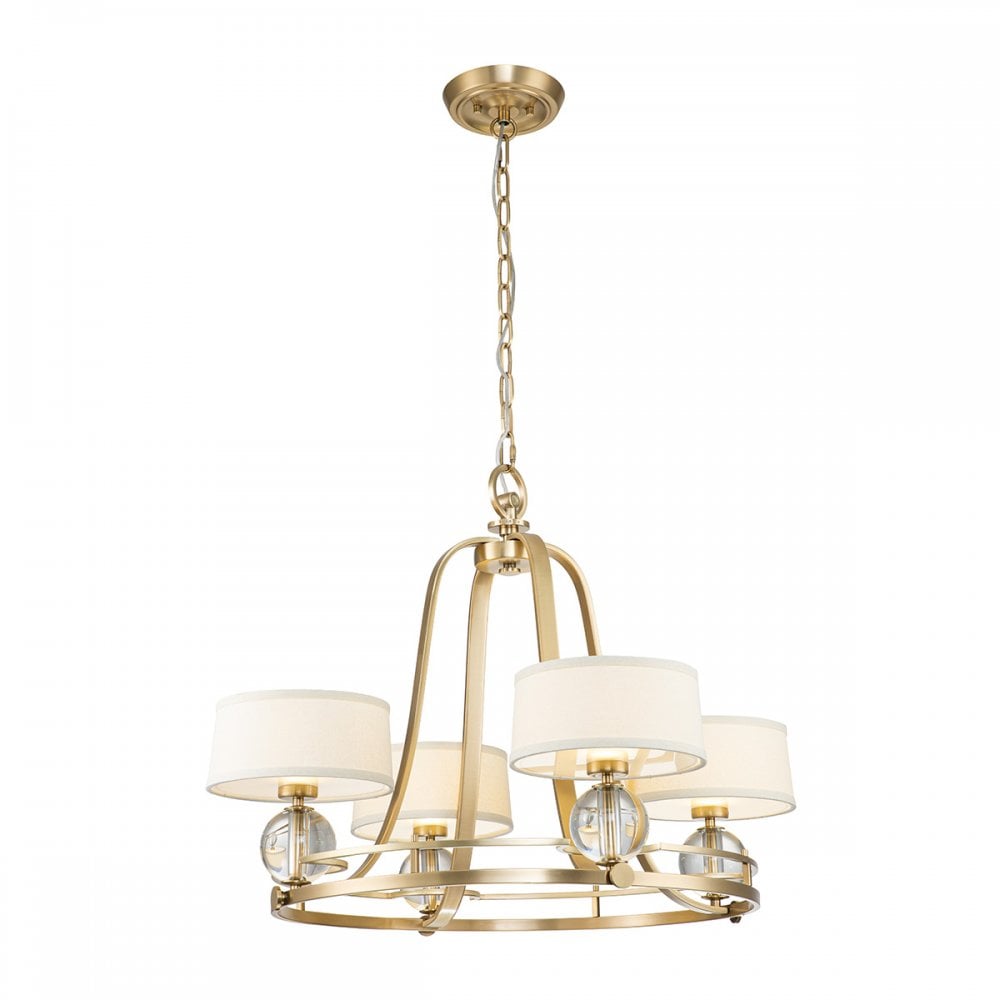 Quoizel Uptown Gotham 4 Light Chandelier - Brushed Brass