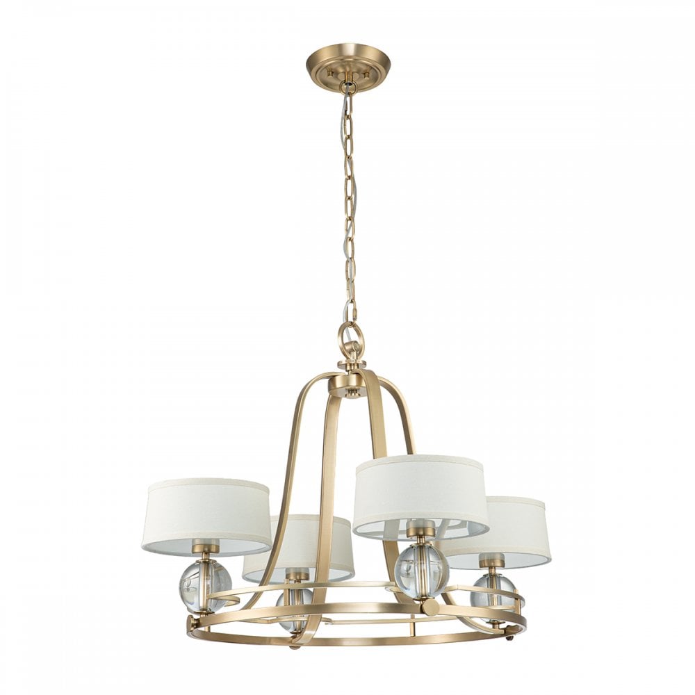Quoizel Uptown Gotham 4 Light Chandelier - Brushed Brass