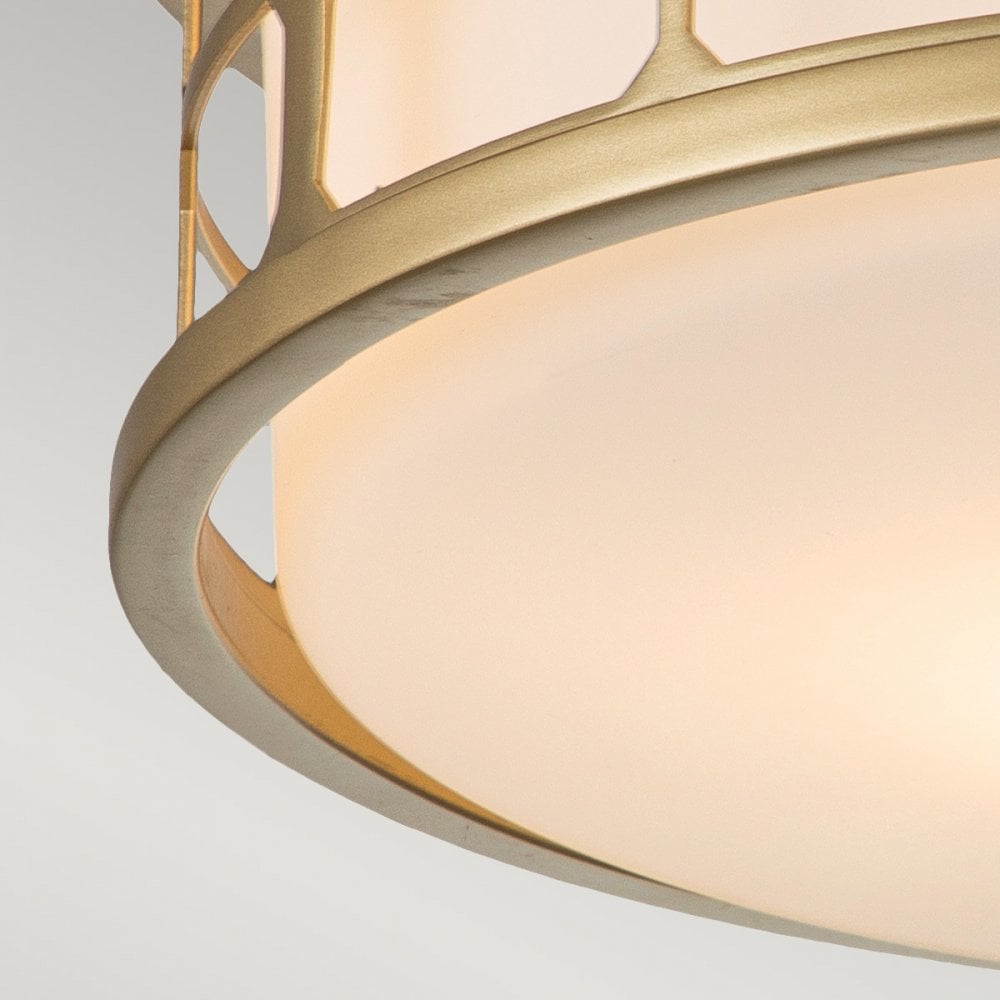 Quoizel Guardian 2 Light Bathroom Flush Fitting - Painted Natural Brass