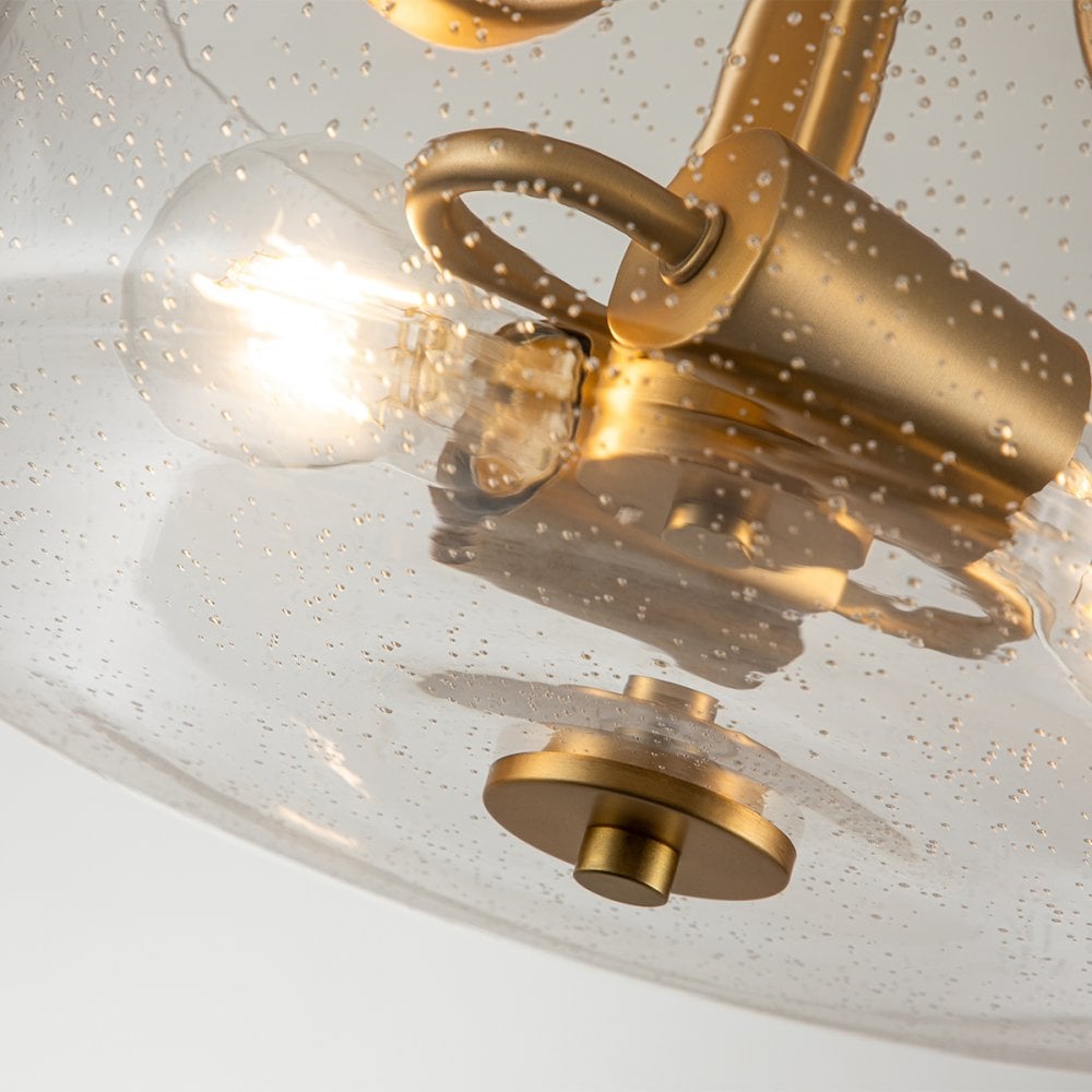 Quoizel Hollister 2 Light Semi-Flush Fitting - Brushed Brass