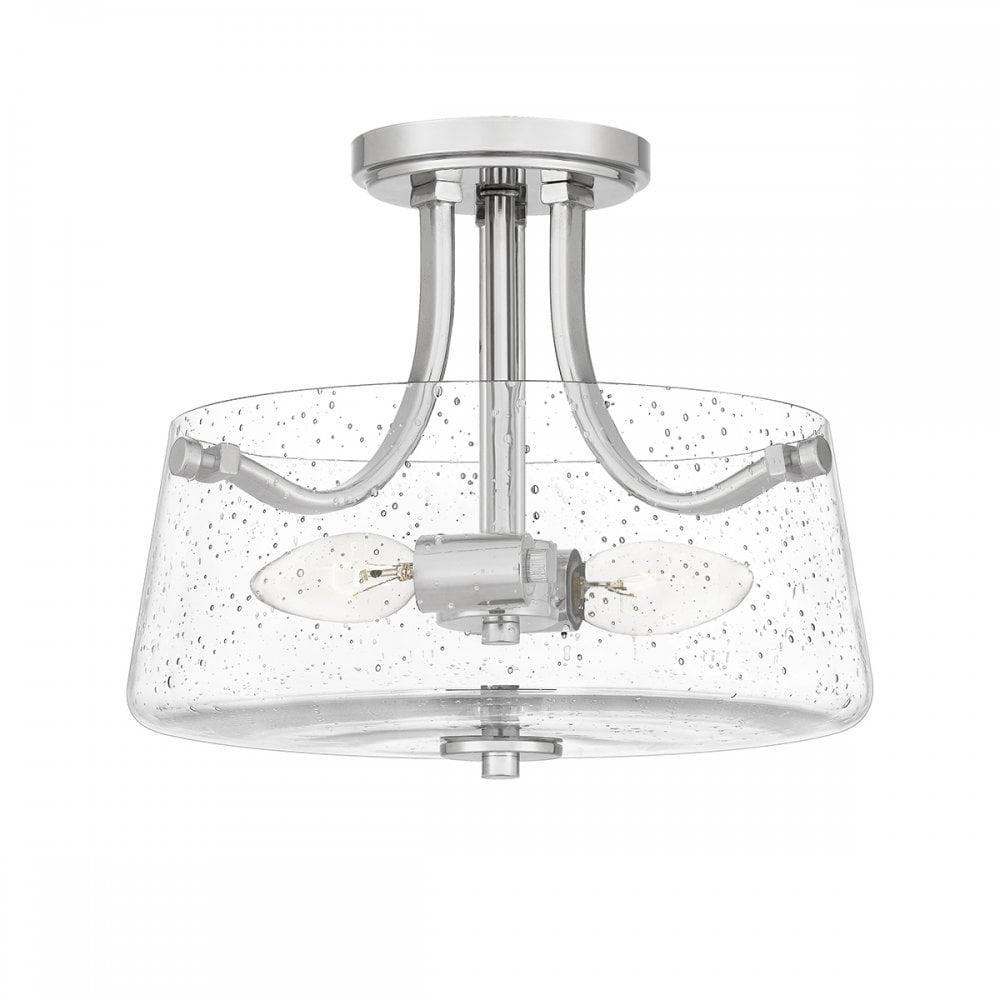 Quoizel Hollister 2 Light Semi-Flush Fitting - Polished Nickel