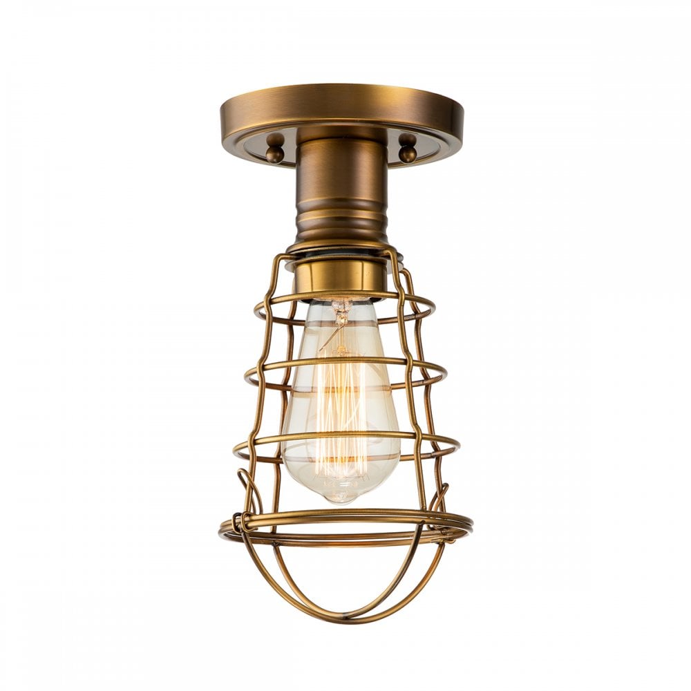 Quoizel Mixon Single Semi-Flush Fitting - Weathered Brass