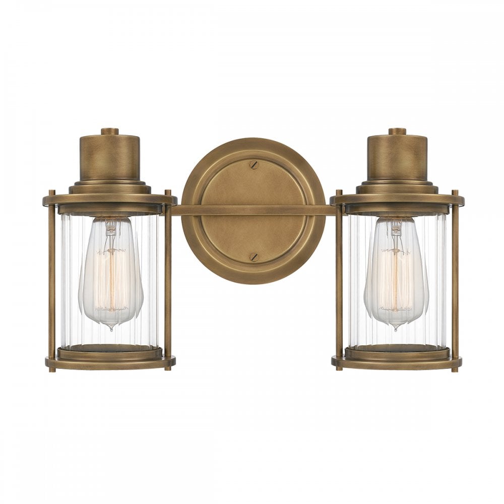 Quoizel Riggs 2 Light Bathroom Wall Light - Weathered Brass