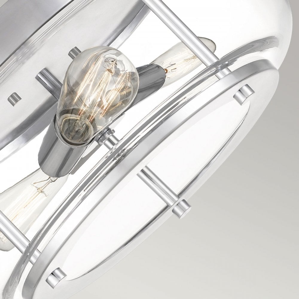 Quoizel Trilogy 3 Light Bathroom Flush Fitting - Polished Chrome