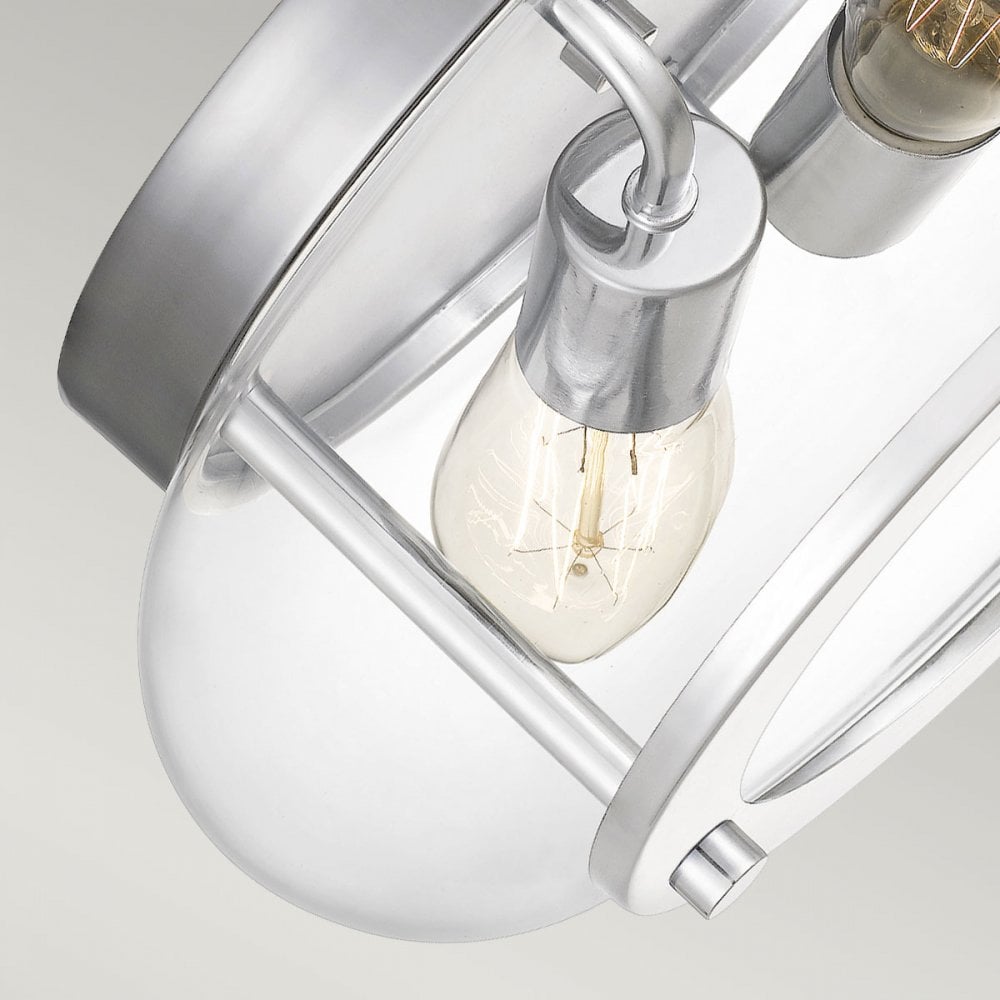 Quoizel Trilogy 2 Light Bathroom Flush Fitting - Polished Chrome