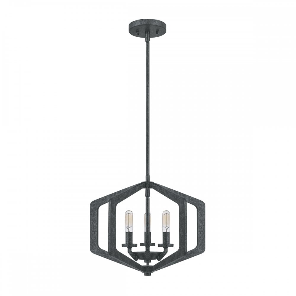 Quoizel Vanguard 3 Light Pendant - Old Black