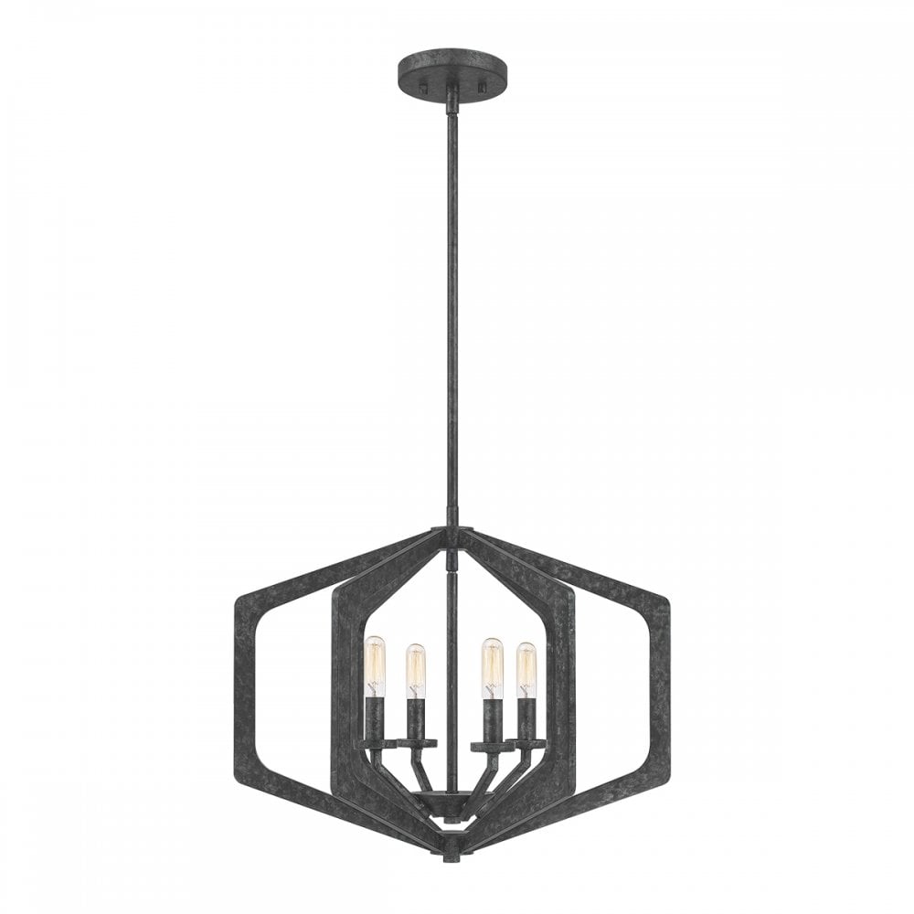 Quoizel Vanguard 4 Light Pendant - Old Black
