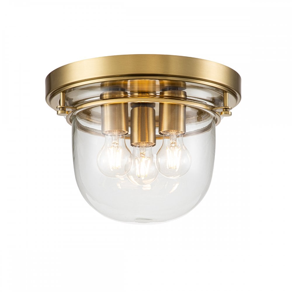 Quoizel Whistling 3 Light Bathroom Flush Fitting - Brushed Brass