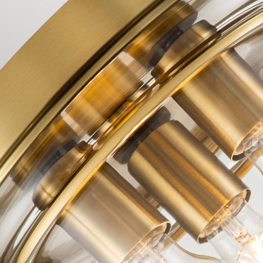 Quoizel Whistling 3 Light Bathroom Flush Fitting - Brushed Brass