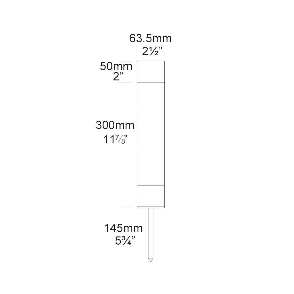 Hunza Pure LED Bollard 300mm (Spike Mounted) - Copper - Low Voltage